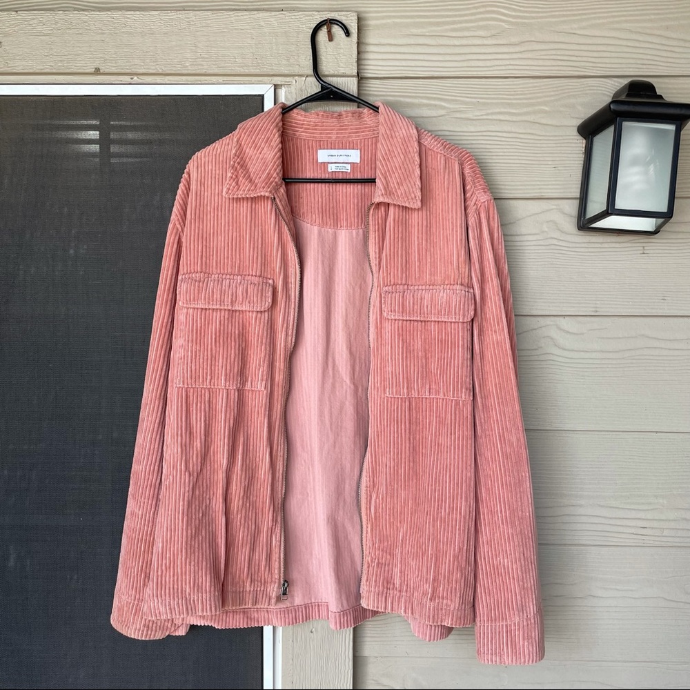 Urban outfitters Pink corduroy zip up jacket